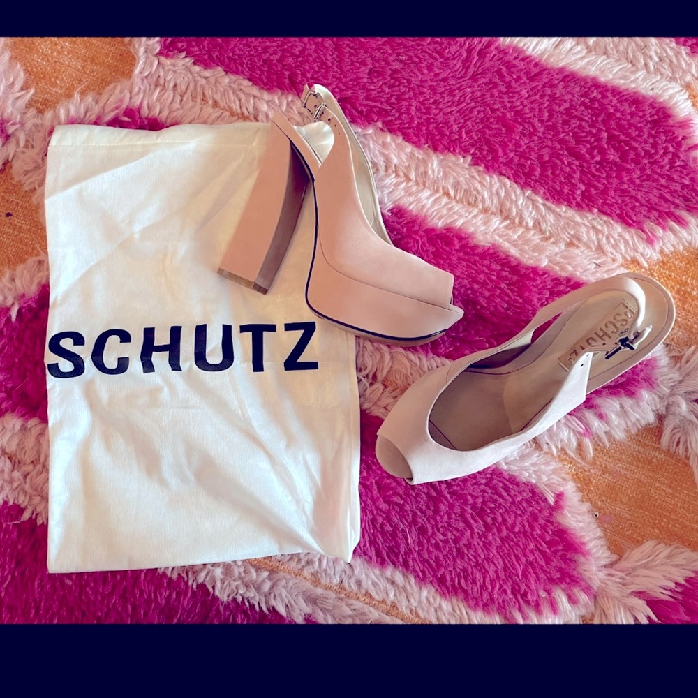 Schutz Meia Pata Nobuck, nude/blush